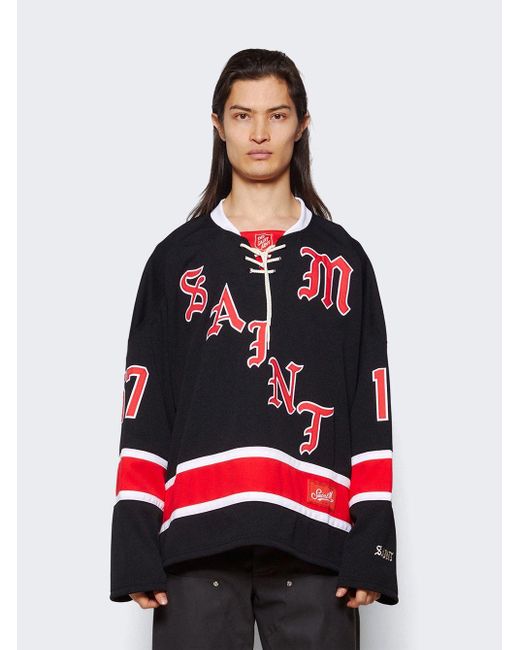 Saint Michael Long Sleeve Game Jersey in Red for Men | Lyst