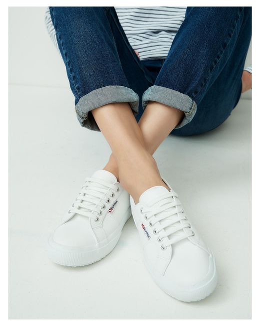 superga white leather platform