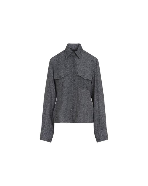 Ermanno Scervino Gray Printed Shirt
