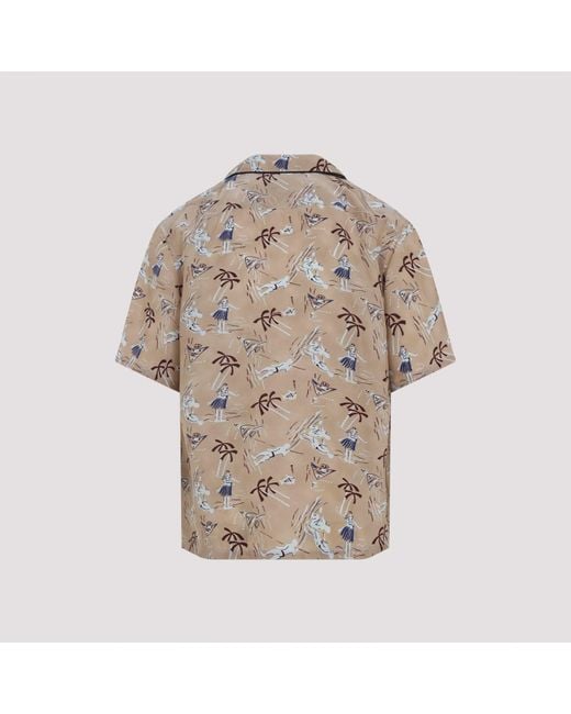 Prada Gray Viscose And Silk Shirt for men