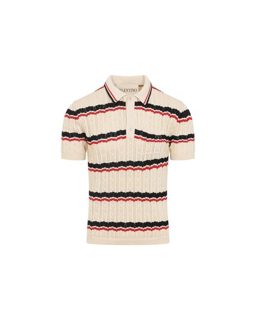 Valentino White Cotton Polo for men