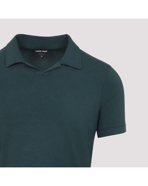 Giorgio Armani Blue Viscose Polo for men