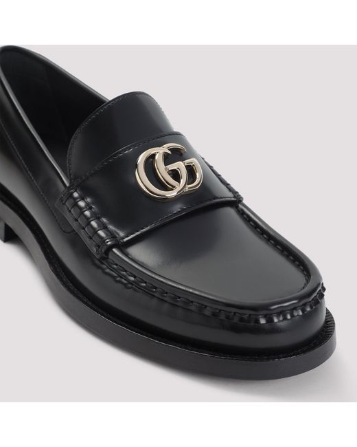 Gucci Black Marmont Gg Loafers
