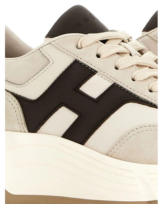 Hogan White Hi-Fi Suede And Nappa Leather Sneakers