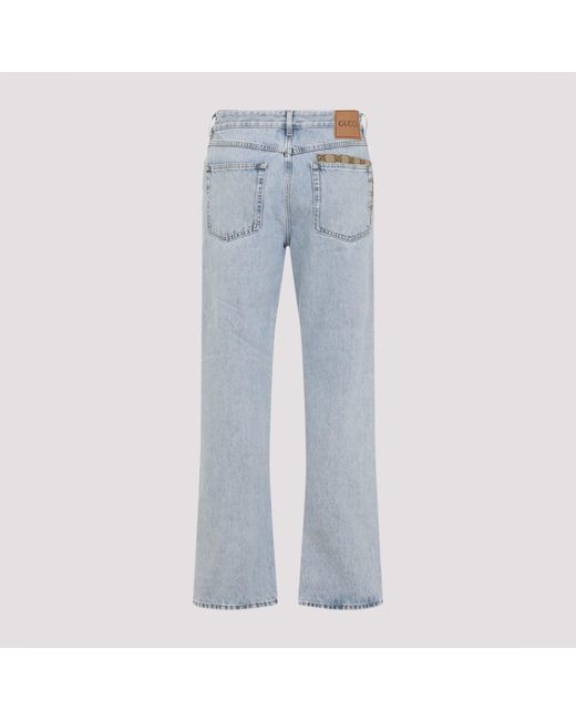 Gucci Blue Cotton Jeans for men