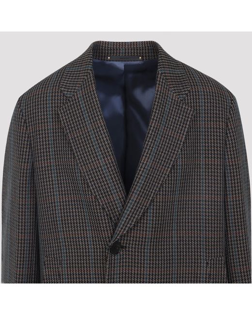 Paul Smith Blue Wool Overcoat for men