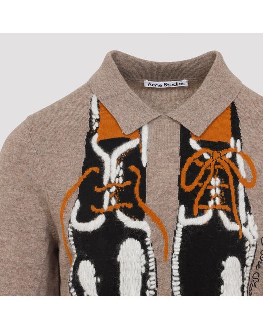 Acne White Wool Sweater for men