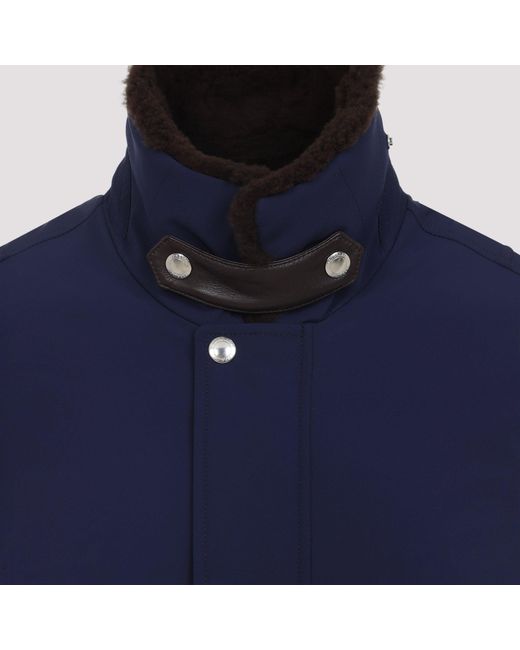 Brunello Cucinelli Blue Nylon Down Jacket for men