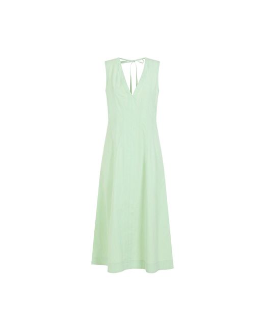 Bottega Veneta Green Compact Cotton Midi Dress