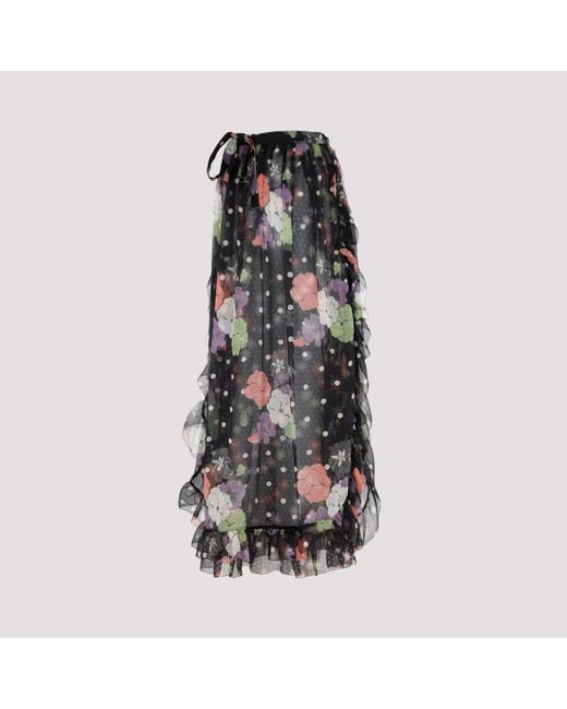 Etro Black Silk Skirt