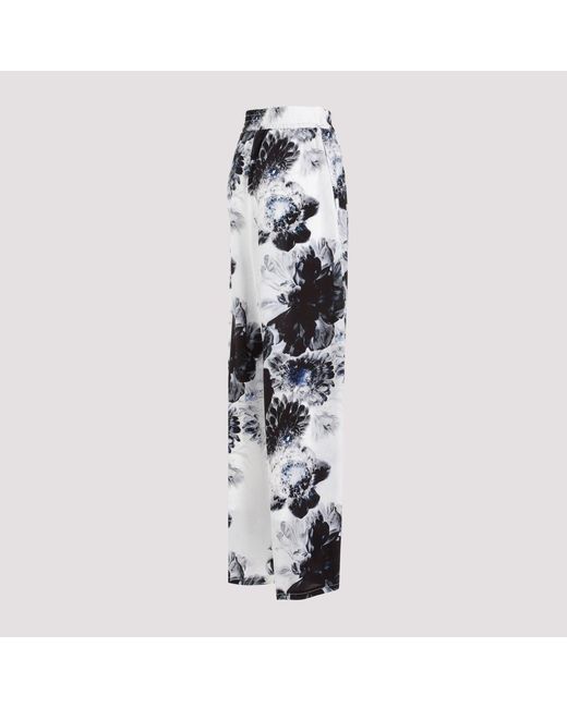McQueen White Silk Pants