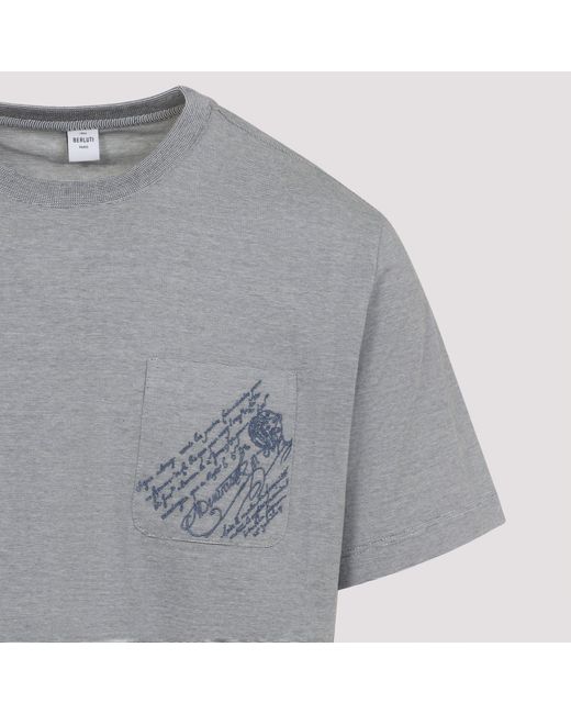 Berluti Gray Cotton T-Shirt for men