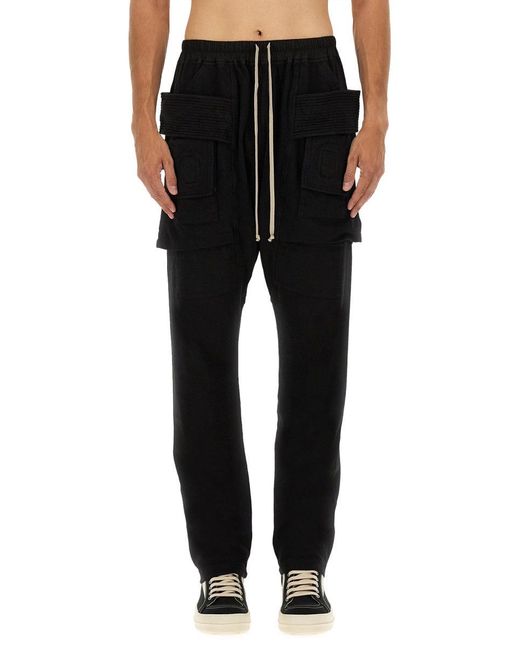 Rick Owens Black Creatch Cargo Pants for men