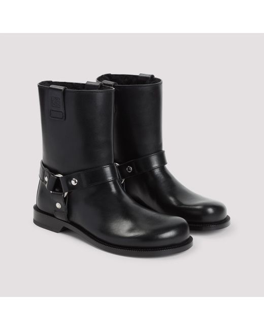 Loewe Black Campo Biker Shearling Boots