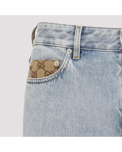 Gucci Blue Cotton Jeans for men