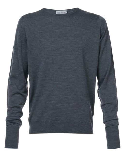 John Smedley Men's Blue Marcus Extra Fine Merino Wool Sweater