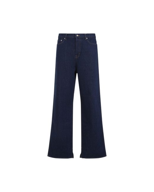 Gucci Blue Embroidered Jeans for men