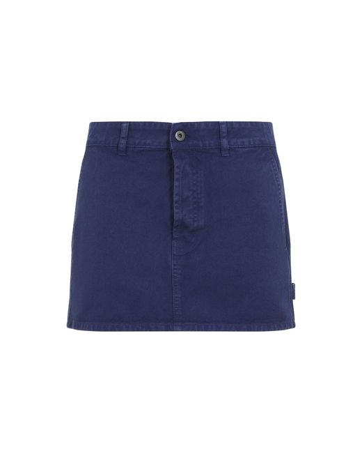 Miu Miu Blue Cotton Mini Skirt