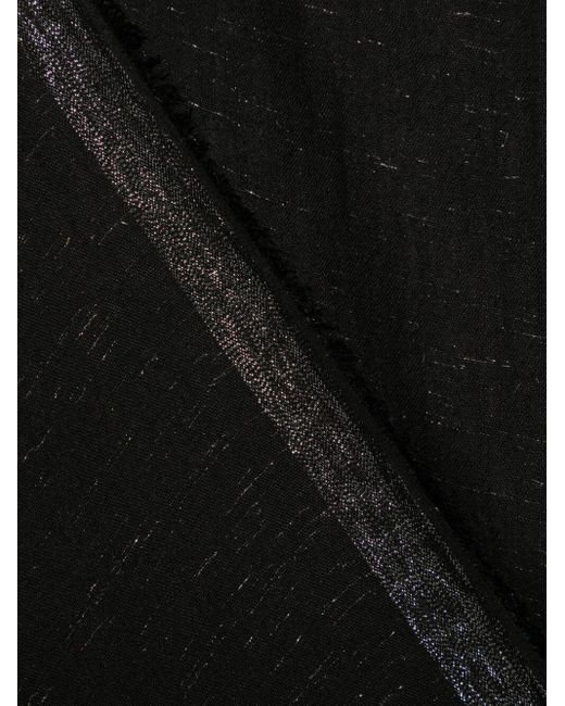 Faliero Sarti Black Sciarpa Seimanda Con Trama Metallizzata