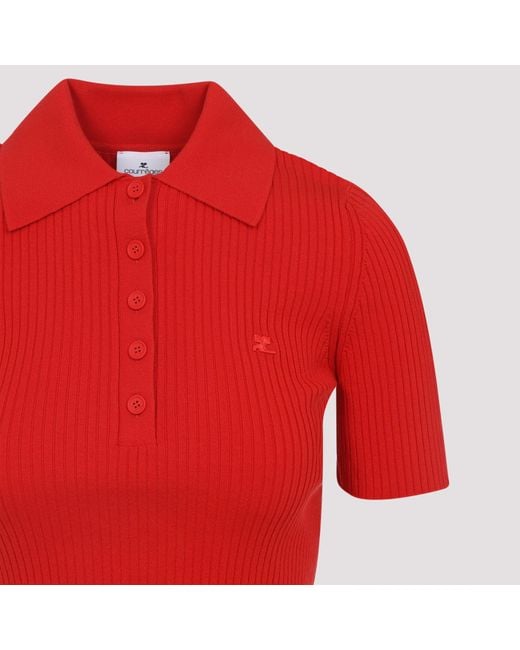 Courreges Red Signature Polo