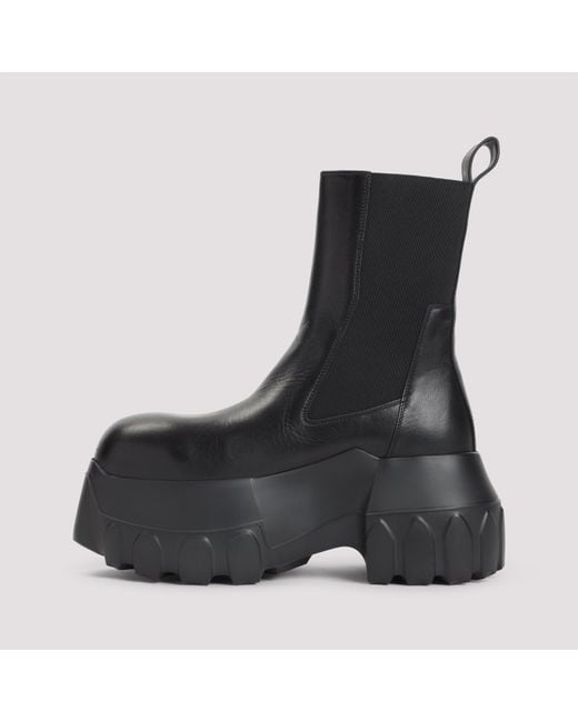 Rick Owens Black Beatle Mega Tractor Boots for men