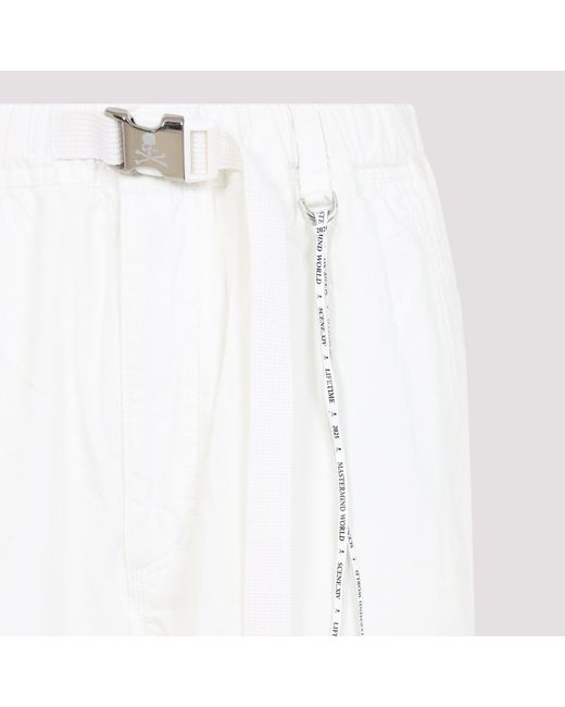 MASTERMIND WORLD White Regular Fit Belted Easy Pants for men