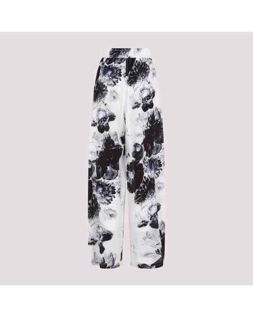 McQueen White Silk Pants