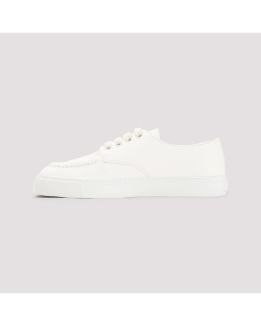 Prada White Deer Leather Sneakers for men