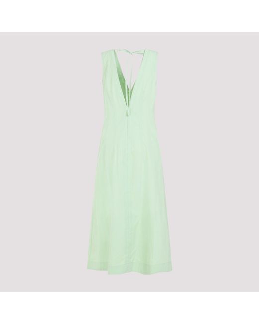 Bottega Veneta Green Compact Cotton Midi Dress
