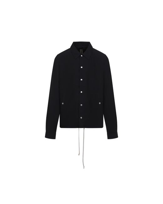 Rick Owens Black Snapfront Jacket for men