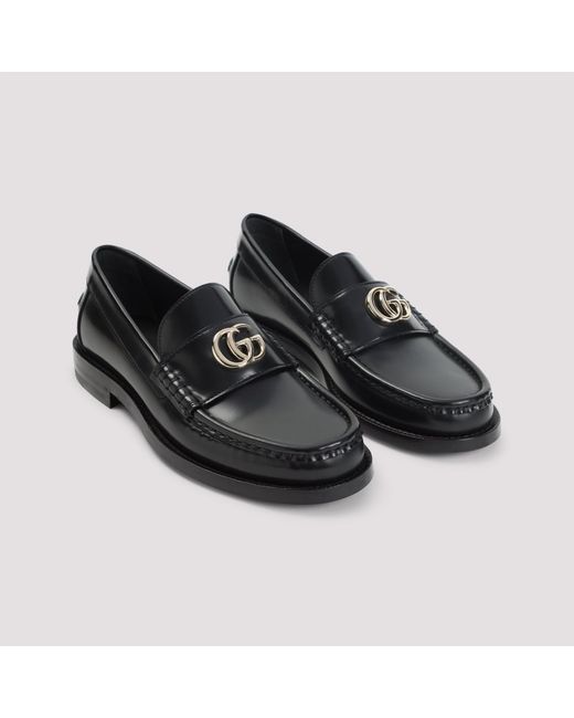 Gucci Black Marmont Gg Loafers
