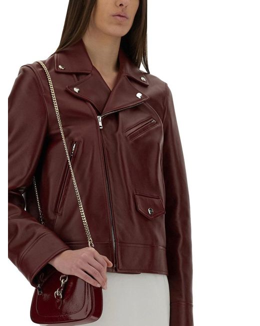 Gucci Red Leather Biker Jacket