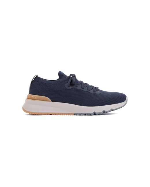 Brunello Cucinelli Blue Wool Shoes for men