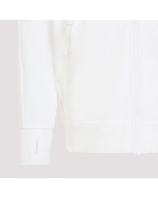 C P Company White Open Hoodie for men