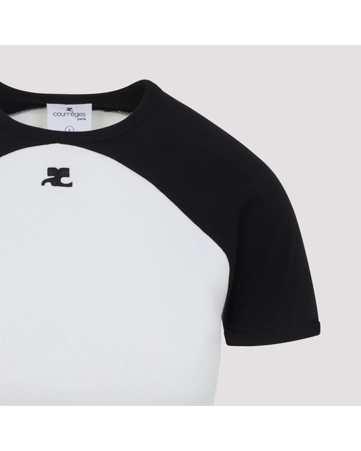 Courreges Black Circle Contrast T-Shirt