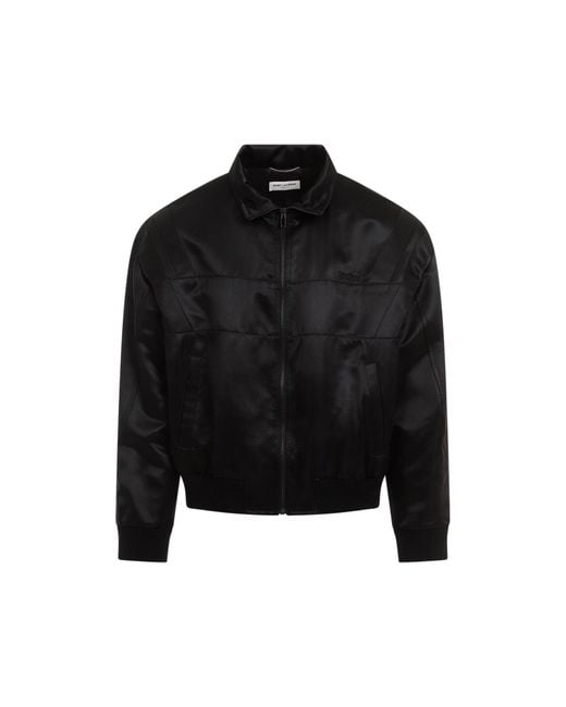 Saint Laurent Black Satin Teddy Jacket for men