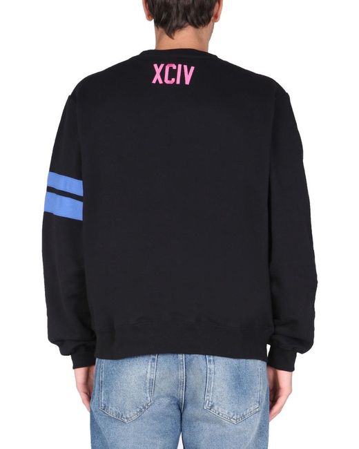 Gcds Gray Logo Embroidered Cotton Sweatshirt for men