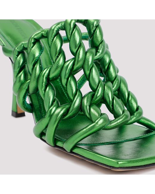 Bottega Veneta Green Stretch Mule Sandals