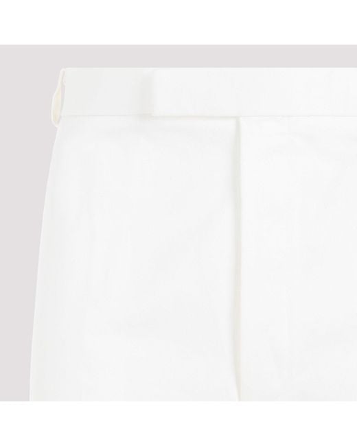 Thom Browne White Straight Leg Chino Pants for men