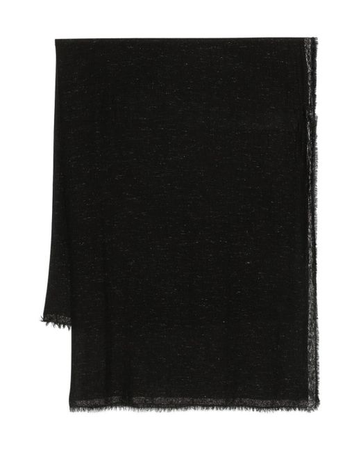 Faliero Sarti Black Sciarpa Seimanda Con Trama Metallizzata