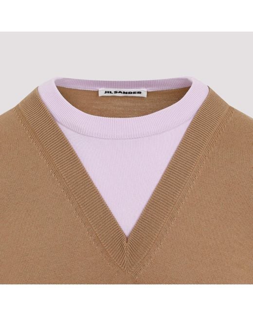 Jil Sander Natural Virgin Wool Pullover for men