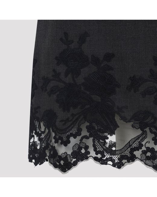 Ermanno Scervino Black Virgin Wool Mini Dress
