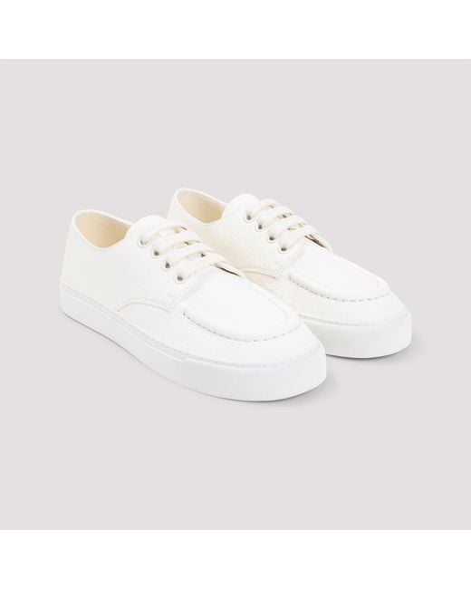 Prada White Deer Leather Sneakers for men