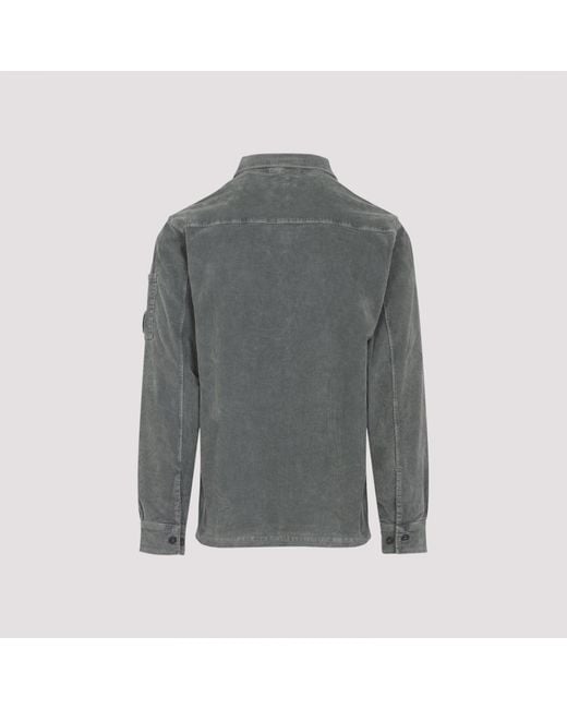 C P Company Gray Ls Corduroy Shirt for men