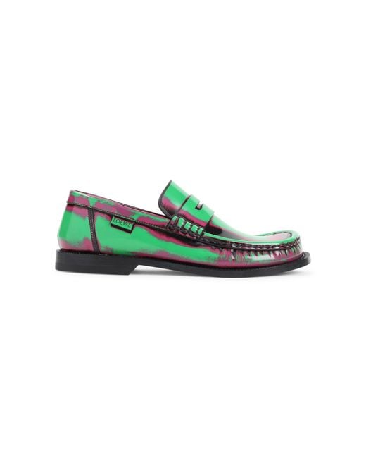 Loewe Green Campo Brushed Loafers