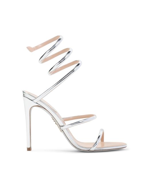 Rene Caovilla White René Caovilla Mirror Snake Sandals