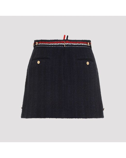 Thom Browne Blue Thigh Length Side Tab Skirt