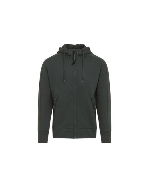 C P Company Black Open Hoodie for men