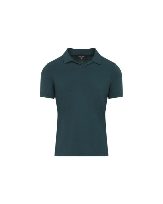 Giorgio Armani Blue Viscose Polo for men
