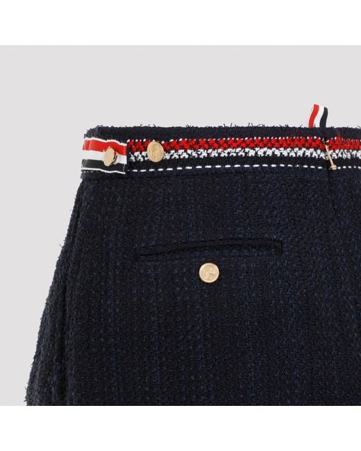 Thom Browne Blue Thigh Length Side Tab Skirt
